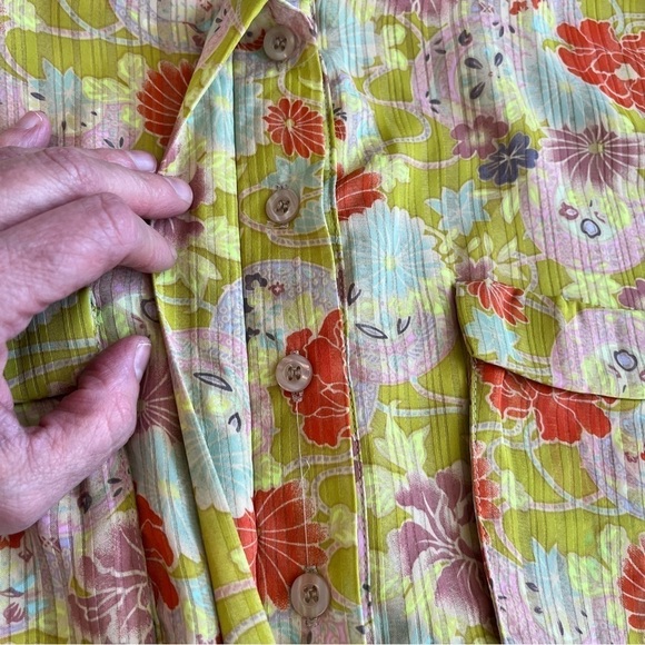 BCBGMAXAZRIA Floral Print Chinoiserie Mini Dress, Drawstring Waist, Size Large - Picture 7 of 11